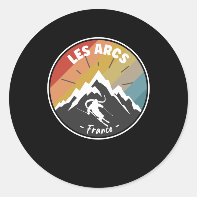 Skiing In France Les Arcs Classic Round Sticker (Front)