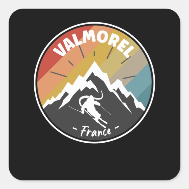 Skiing In France Valmorel Square Sticker (Front)