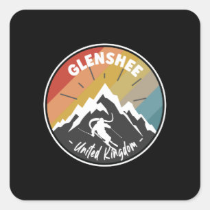 Skiing In Glenshee - United Kingdom Square Sticker