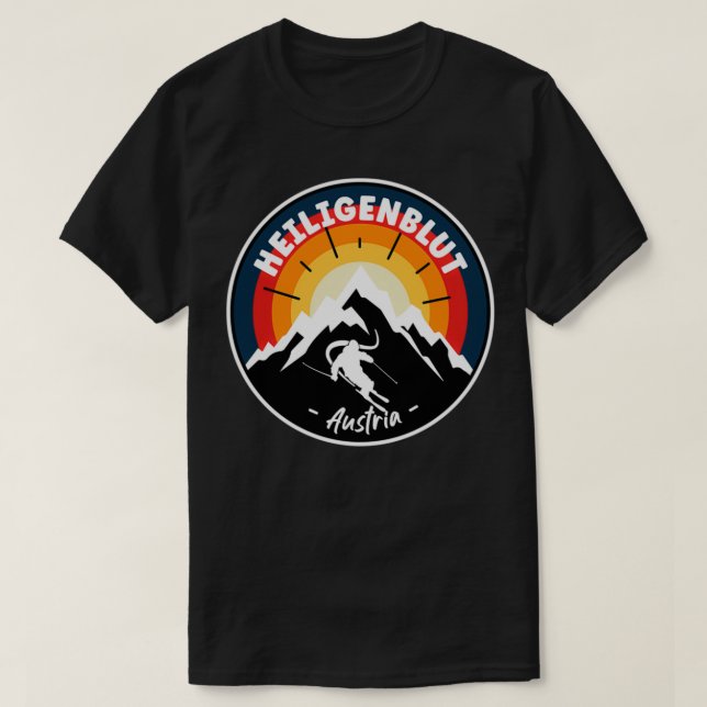 Skiing In Heiligenblut Austria Vintage T-Shirt (Design Front)