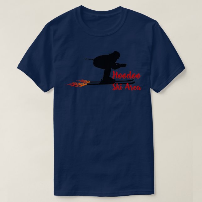 Skiing in Hoodoo Ski Area T-Shirt (Design Front)