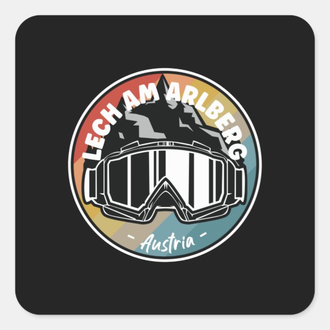 Skiing In Lech am Arlberg Austria Square Sticker (Front)