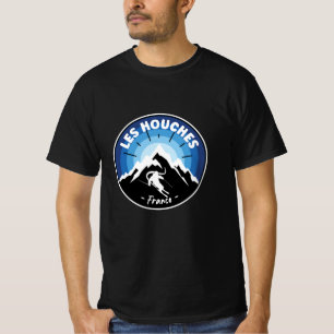 Skiing in Les Houches France Blue T-Shirt