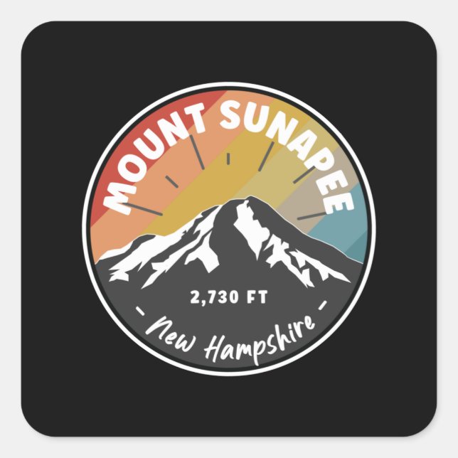 Skiing In Mount Sunapee - New Hampshire Square Sticker (Front)