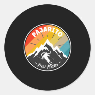 Skiing In Pajarito New Mexico  Classic Round Sticker