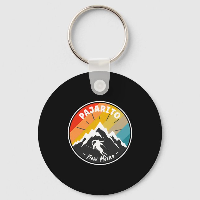 Skiing In Pajarito New Mexico  Keychain (Front)