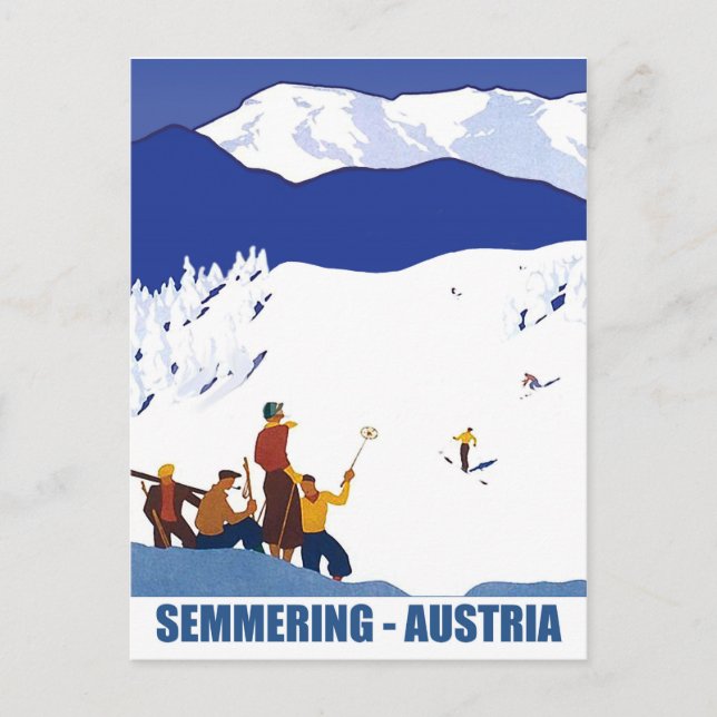 Skiing in Semmering, Austria Postcard (Front)