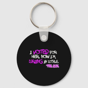 Skiing In Style' The 92 Percent Black Women Girls Keychain