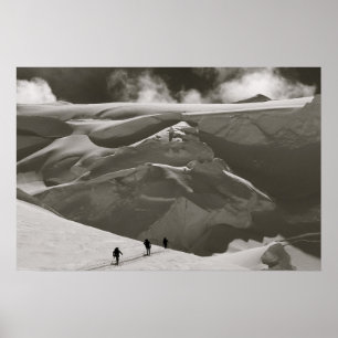 Skiing in the Alaska Range, Denali Poster