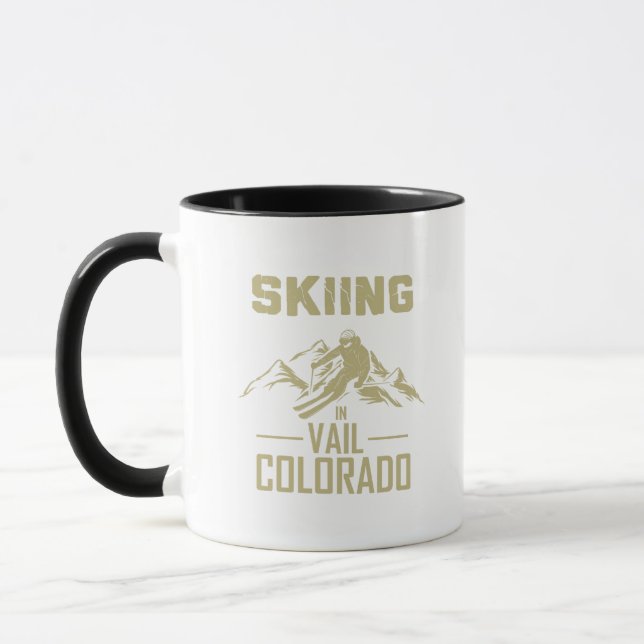 Skiing in Vail Colorado Mug (Left)