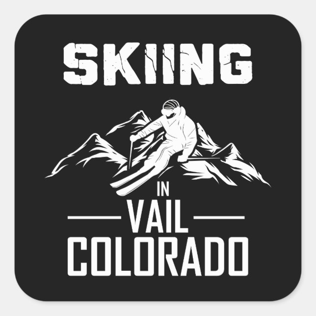 Skiing in Vail Colorado Square Sticker (Front)