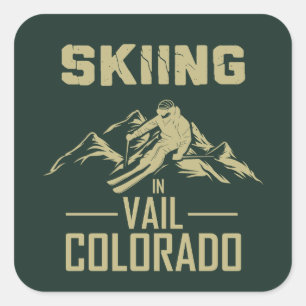 Skiing in Vail Colorado Square Sticker