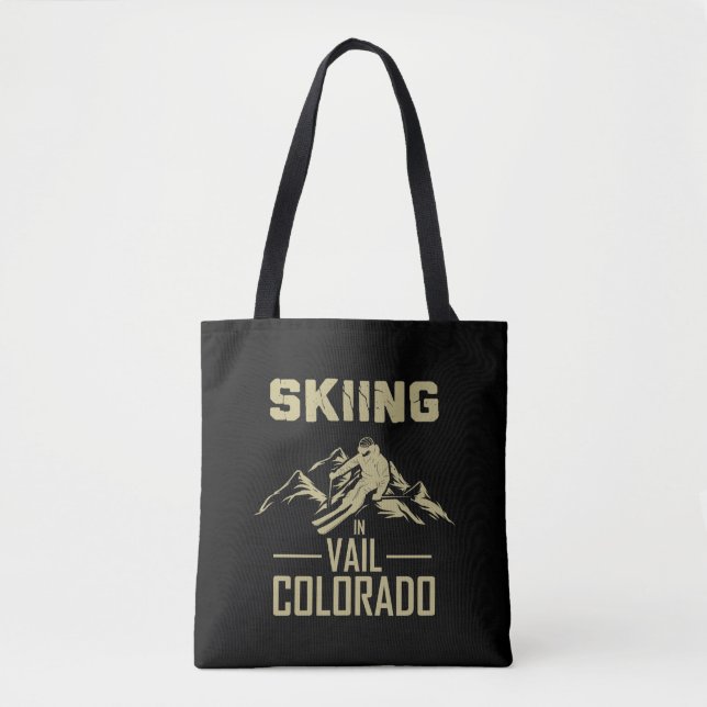 Skiing in Vail Colorado Tote Bag (Front)