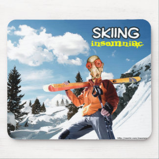 Skiing Insomniac Mouse Pad