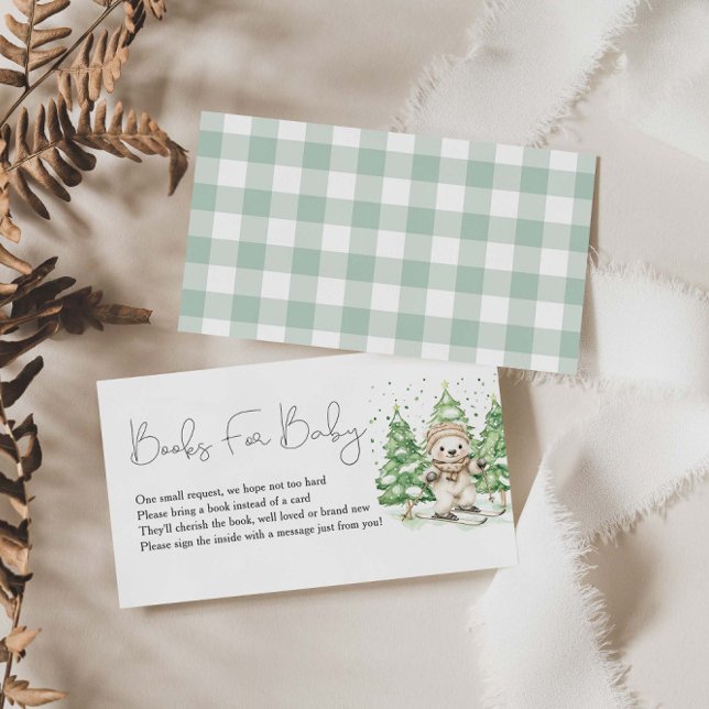 Skiing Into Parenthood Baby Shower Books For Baby Enclosure Card (Creator Uploaded)