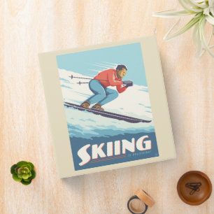Skiing Is Believing Retro Print Binder