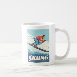 Skiing Is Believing Retro Print Coffee Mug