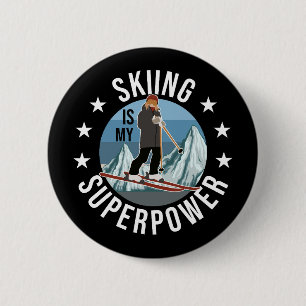 Skiing Is My Superpower 2 Inch Round Button