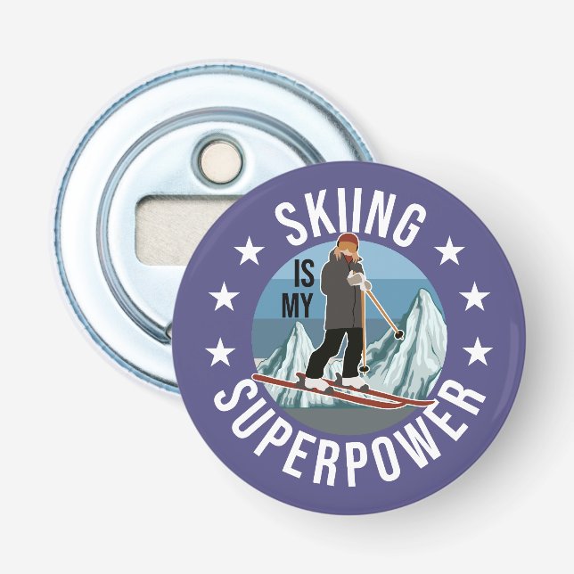 Skiing Is My Superpower Bottle Opener (Front)
