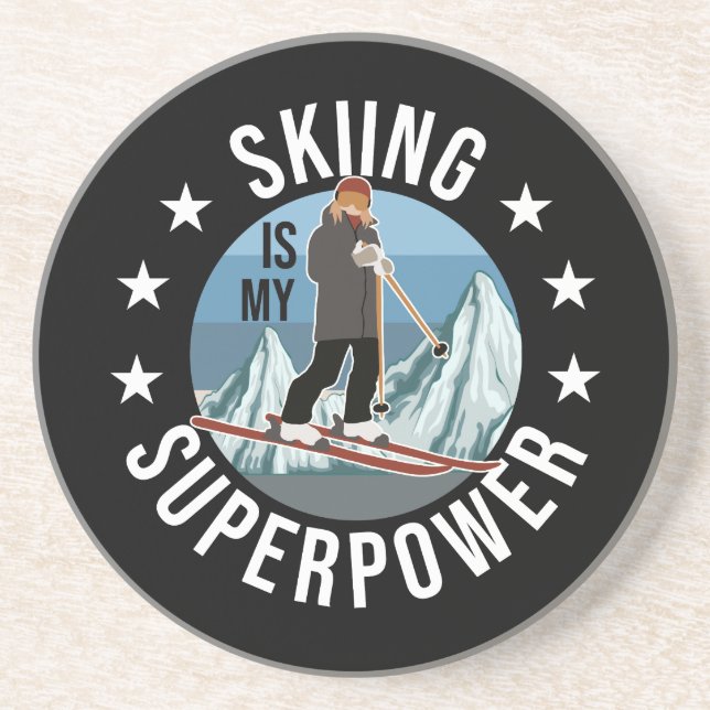 Skiing Is My Superpower Coaster (Front)
