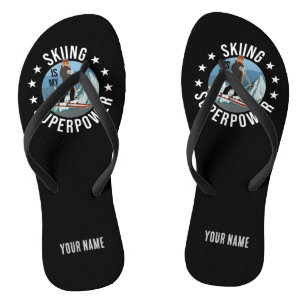 Skiing Is My Superpower Flip Flops