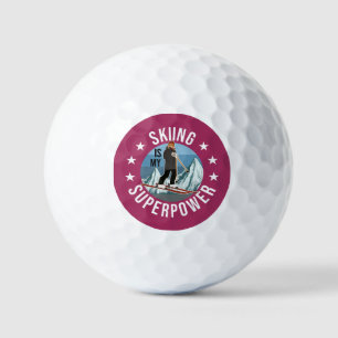 Skiing Is My Superpower Golf Balls