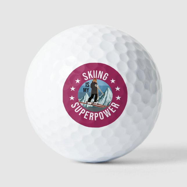 Skiing Is My Superpower Golf Balls (Front)