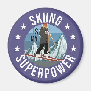 Skiing Is My Superpower Magnet