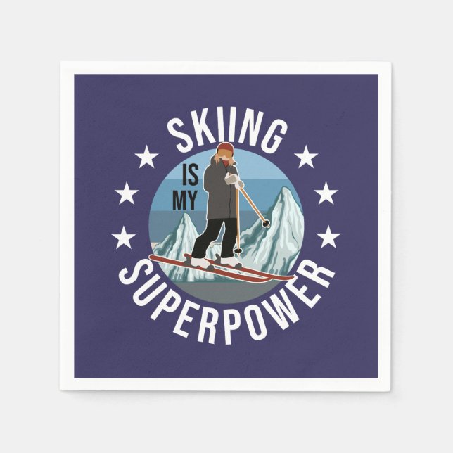 Skiing Is My Superpower Napkin (Front)