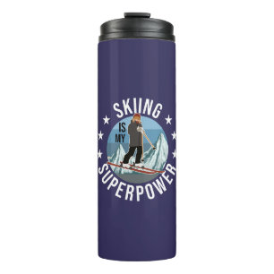 Skiing Is My Superpower Thermal Tumbler