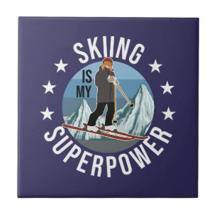 Skiing Is My Superpower Tile