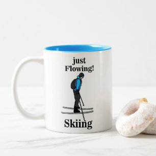 Skiing Just Flowing Skier Two-Tone Coffee Mug