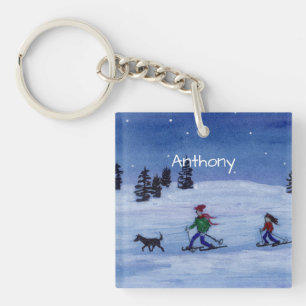 Skiing Keychain
