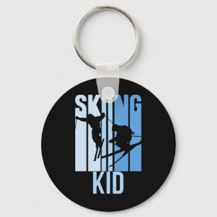 Skiing Kid Ski Skier Skiers Hobby  Keychain
