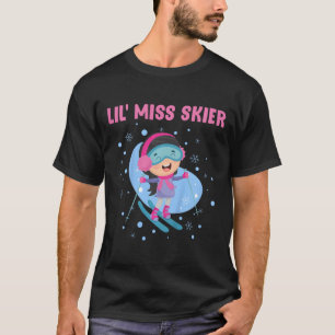 Skiing Kids Lil' Miss Skier Funny Girls T-Shirt