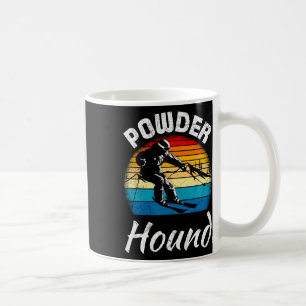 Skiing Kids Powder Hound Funny Boys Vintage  Coffee Mug