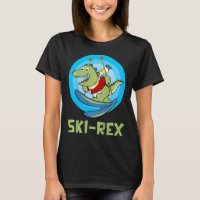 Skiing Kids Ski-rex Funny Dino Toddler Funny 