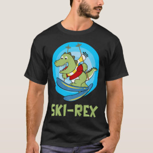 Skiing Kids Ski-rex Funny Dino Toddler Funny  T-Shirt