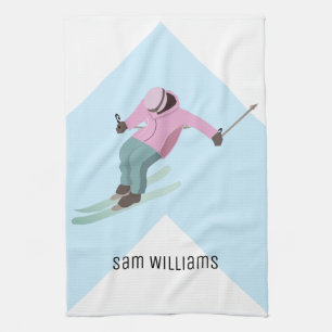 Skiing Kitchen Towel