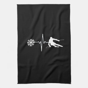 Skiing Kitchen Towel