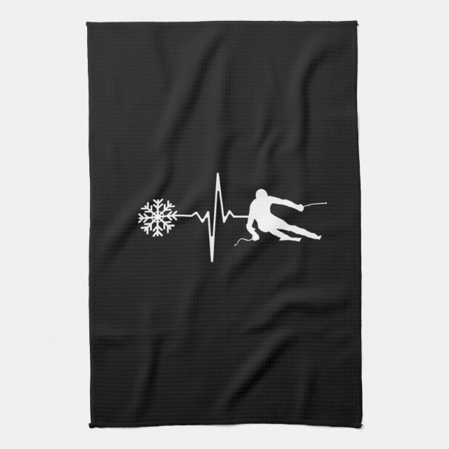 Skiing Kitchen Towel (Vertical)