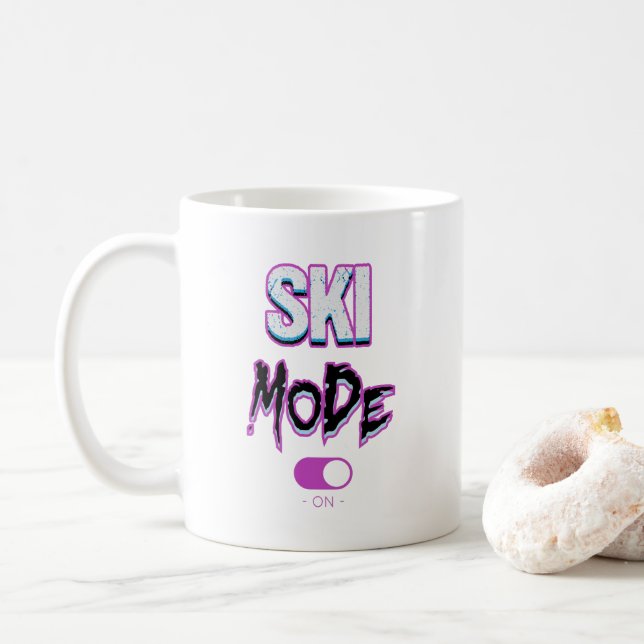 Skiing mode-on- coffee mug (With Donut)