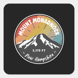 Skiing Mount Monadnock - New Hampshire Square Sticker