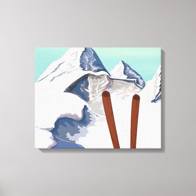 Skiing Mountains Canvas Print (Front)