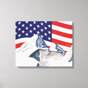 Skiing Mountains Canvas Print