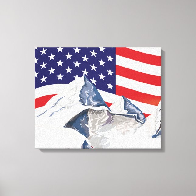 Skiing Mountains Canvas Print (Front)