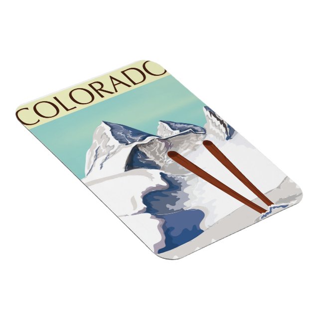 Skiing Mountains Magnet (Right Side)