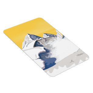 Skiing Mountains Magnet