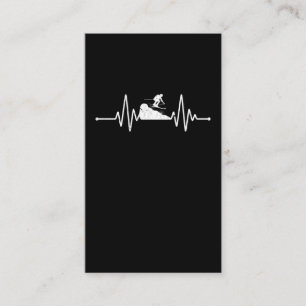 Skiing Mountains Ski Heartbeat Winter Sports Business Card