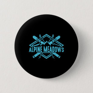 Skiing Mountains Skier Downhill Ski Resort Alpine  2 Inch Round Button